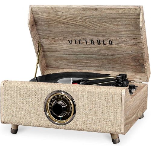  Victrolas 4-in-1 Highland Bluetooth Record Player with 3-Speed Turntable with FM Radio