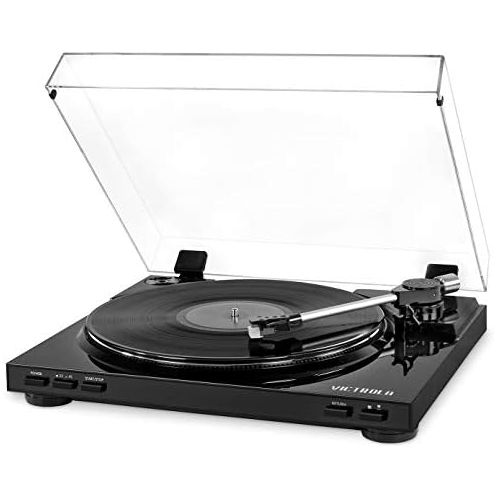  Victrola Pro USB Record Player with 2-Speed Turntable and Dust Cover, Black