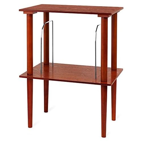  Victrola Wooden Stand for Wooden Music Centers with Record Holder Shelf, Mahogany