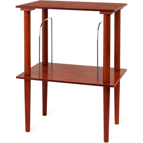  Victrola Wooden Stand for Wooden Music Centers with Record Holder Shelf, Mahogany