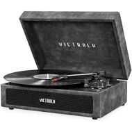 Victrola VSC-580BT-LGR Parker Bluetooth Suitcase Record Player with 3-Speed Turntable, Lambskin Grey