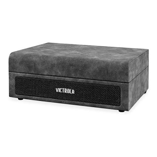 Victrola VSC-580BT-LGR Parker Bluetooth Suitcase Record Player with 3-Speed Turntable, Lambskin Grey