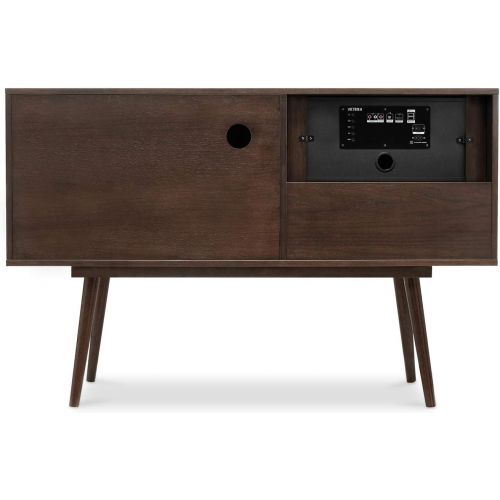 Victrola VH-25-ESP Woodland Classic Mid-Century Modern Credenza with Built-in Speakers and Wireless Bluetooth Connectivity, Espresso