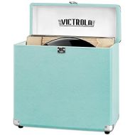 Victrola Vintage Vinyl Record Storage Carrying Case for 30+ Records (Dust/Scratch Free) (Aqua Turquoise)