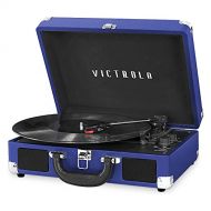 Victrola Vintage 3-Speed Bluetooth Portable Suitcase Record Player with Built-in Speakers Upgraded Turntable Audio Sound Includes Extra Stylus Cobalt Blue, 1SFA (VSC-550BT-COB)
