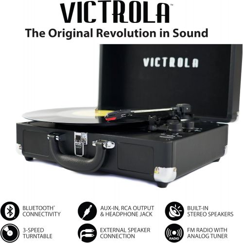  Victrola Journey+ Bluetooth Suitcase Record Player with Matching Record Stand