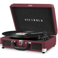 Victrola Vintage 3-Speed Bluetooth Portable Suitcase Record Player with Built-in Speakers Upgraded Turntable Audio Sound Includes Extra Stylus Marsala (VSC-550BT-ML)