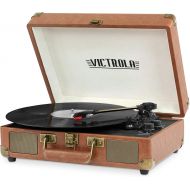 Victrola Vintage 3-Speed Dual Bluetooth Portable Suitcase Record Player with Built-in Speakers Upgraded Audio Sound Includes Extra Stylus Stream Vinyl to Any Bluetooth Speaker! Ret