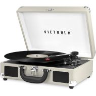 Victrola Vintage 3-Speed Bluetooth Portable Suitcase Record Player with Built-in Speakers Upgraded Turntable Audio Sound Includes Extra Stylus Light Grey