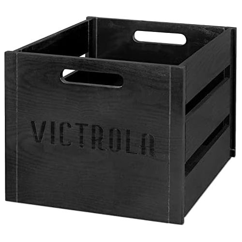  Victrola Wooden Record Crate, Black (VA-20-BLK)