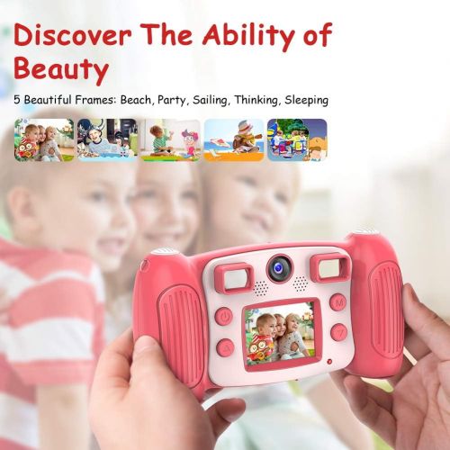  [아마존 핫딜] [아마존핫딜]Victure Kids Camera Digital Rechargeable Selfie Action Camera 1080P HD 12MP with 2 Inch LCD Display and Shockproof Handles for Girls Boys Toys Gifts