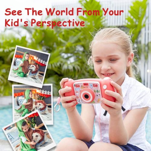  [아마존 핫딜] [아마존핫딜]Victure Kids Camera Digital Rechargeable Selfie Action Camera 1080P HD 12MP with 2 Inch LCD Display and Shockproof Handles for Girls Boys Toys Gifts