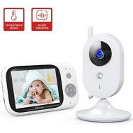 [아마존핫딜][아마존 핫딜] Victure Video Baby Monitor with Digital Camera and Infrared Night Vision 3.2 LCD Screen 2.4GHz Wireless Transmission Temperature Sensor Audio Two Way Talk VOX Auto Wake-up 8 Lullab