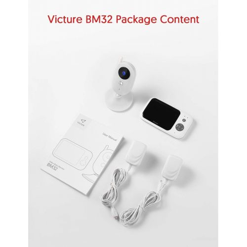  [아마존핫딜][아마존 핫딜] Victure Video Baby Monitor with Digital Camera and Infrared Night Vision 3.2 LCD Screen 2.4GHz Wireless Transmission Temperature Sensor Audio Two Way Talk VOX Auto Wake-up 8 Lullab