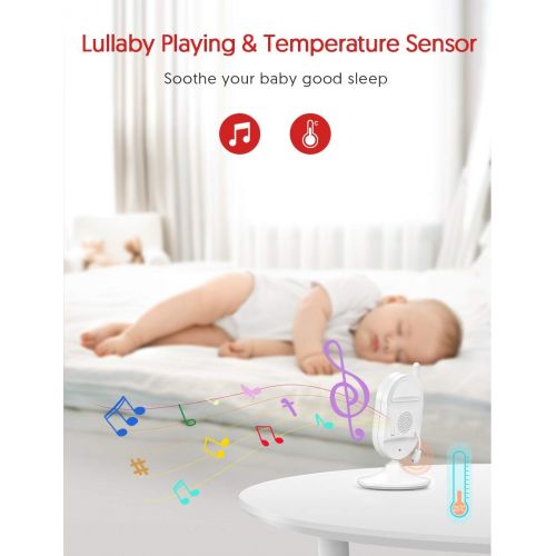  [아마존핫딜][아마존 핫딜] Victure Video Baby Monitor with Digital Camera and Infrared Night Vision 3.2 LCD Screen 2.4GHz Wireless Transmission Temperature Sensor Audio Two Way Talk VOX Auto Wake-up 8 Lullab