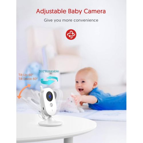  [아마존핫딜][아마존 핫딜] Victure Video Baby Monitor with Digital Camera and Infrared Night Vision 3.2 LCD Screen 2.4GHz Wireless Transmission Temperature Sensor Audio Two Way Talk VOX Auto Wake-up 8 Lullab