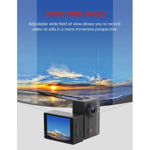  [아마존 핫딜]  [아마존핫딜]Victure Actioncam 4K WiFi 170° Weitwinkel Aktionkameras Wasserdicht 40M Unterwasserkamera 20MP Ultra Full HD Sport Action Kamera mit Ladegerat 2 Akkus und Gratis Zubehoer