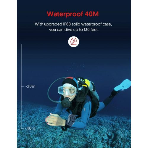  [아마존 핫딜]  [아마존핫딜]Victure Actioncam 4K WiFi 170° Weitwinkel Aktionkameras Wasserdicht 40M Unterwasserkamera 20MP Ultra Full HD Sport Action Kamera mit Ladegerat 2 Akkus und Gratis Zubehoer