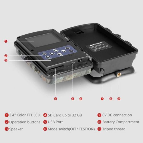  Victure Trail Camera with Night Vision Motion Activated Waterproof 12MP 1080P Game Camera with 120°View for Wildlife and Home Surveillance