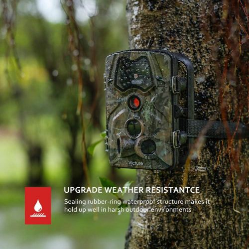  Victure Trail Camera with Night Vision Motion Activated Waterproof 12MP 1080P Game Camera with 120°View for Wildlife and Home Surveillance