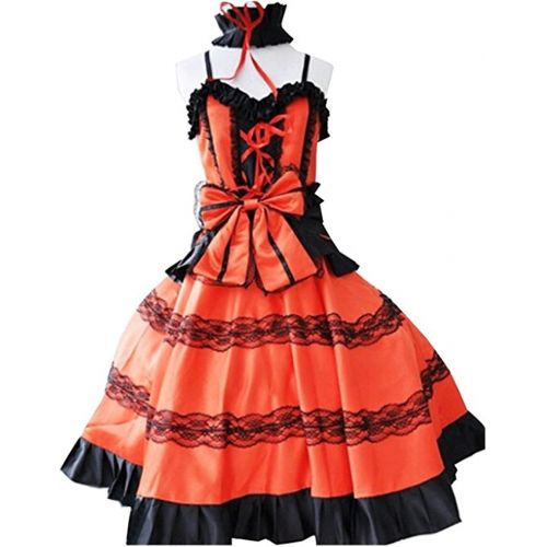  Vicwin-One Tokisaki Kurumi Gothic Dress Uniform Halloween Cosplay Costume