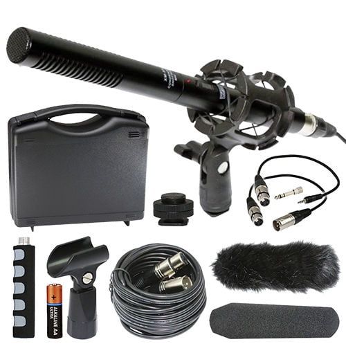  VidPro Panasonic AG-UX90 4KHD Camcorder External Microphone Vidpro XM-55 13-Piece Professional Video & Broadcast Unidirectional Condenser Microphone Kit