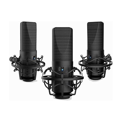  Vidpro XM-SC Professional Studio Recording Cardioid Condenser XLR Microphone with Shock Mount, Pop Filter and 10' XLR Cable 24 / 48V Phantom Perfect for Recording Artists, Singers and Musicians