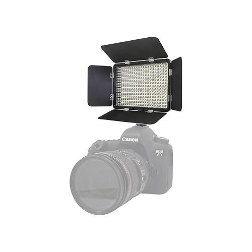  Vidpro LED-330X Photo and Video Light Kit - On Camera Panel LED Light - Adjustable and Dimmable 3200K-5600K Variable Color Light Fits Cameras w/Hot Shoe Includes Rechargeable Battery Diffuser