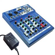 Vidpro MX-042 Professional 4 Channel / 2 Bus Audio Mixer with Bluetooth Connectivity. For singers, musicians, DJs, podcasters and recording artists