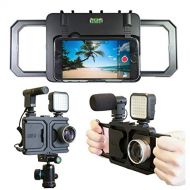 VidPro MegaMount Multimedia Rig Case Video stabilizer for Apple iPhone 8 and 7. Easily Attach Lenses, Lights, Microphones. Great for Video Recording. Mounts on Tripods and Monopods