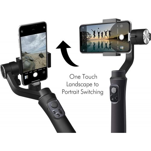  Vidpro SB-30 Motorized 3-Axis Smartphone Handheld Gimbal Stabilizer for Smooth Video Capture 360 Degrees Pan Tilt and Roll. App with Face Tracking, Panorama and Time Lapse Modes