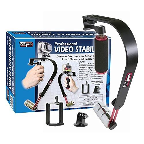  Vidpro SB-8 Video Stabilizer for GoPro, Smartphones, Cameras & Camcorders with Smartphone Holder & Adapter for GoPro