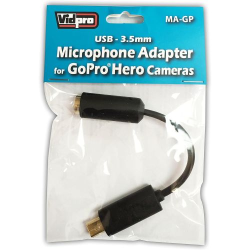  VidPro Microphone Adapter for GoPro Hero3 and Hero4 Only 3.5mm to USB Mini