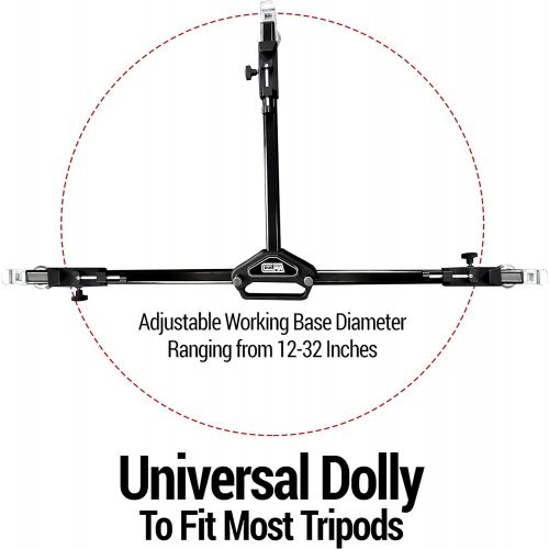  Vidpro PD-1 Professional Tripod Dolly - Heavy Duty with Adjustable Leg Mount with Locking Wheels and Carrying Case Compatible with Most Tripods Perfect for Cameras Camcorder and Li