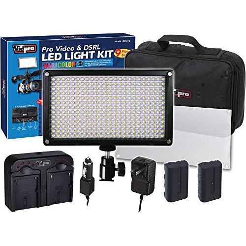  VidPro Sony DCR-TRV480 Camcorder Lighting Vidpro Varicolor 312-Bulb Video and Photo LED Light Kit