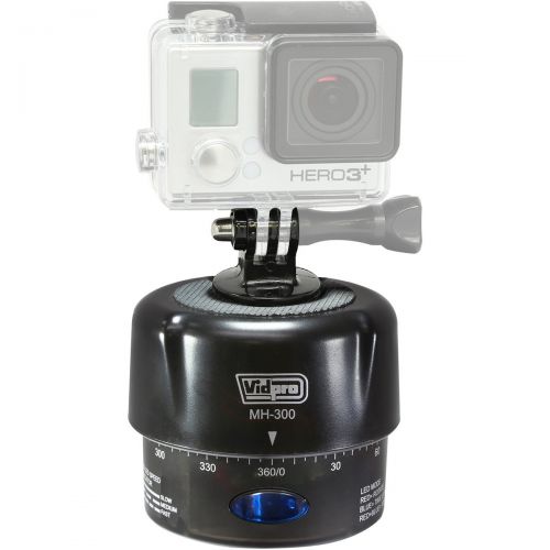  VidPro Vidpro MH-300 360-Degree Time-Lapse Photography Motorized Pan Head with Remote Control, Mini Tilt Head, Smartphone Holder & Adapter for GoPro Cameras
