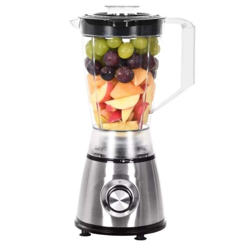  vidaXL Mixer 400W 1,5L Edelstahl Schwarz Standmixer Smoothie Maker Kuechenmixer