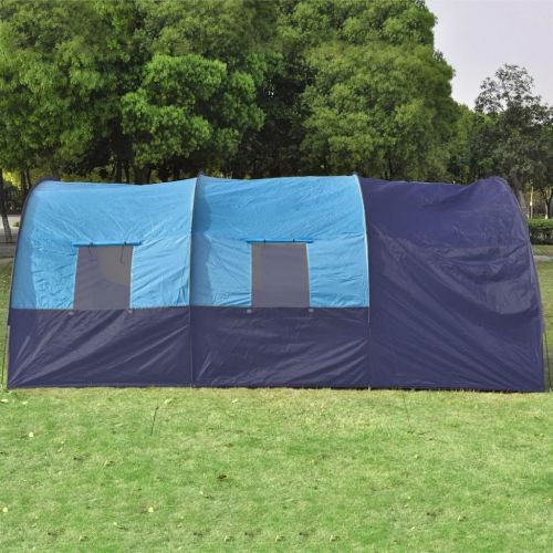  VidaXL vidaXL Tunnelzelt Familienzelt Campingzelt 6 Personen Gruppenzelt blau-dunkelblau
