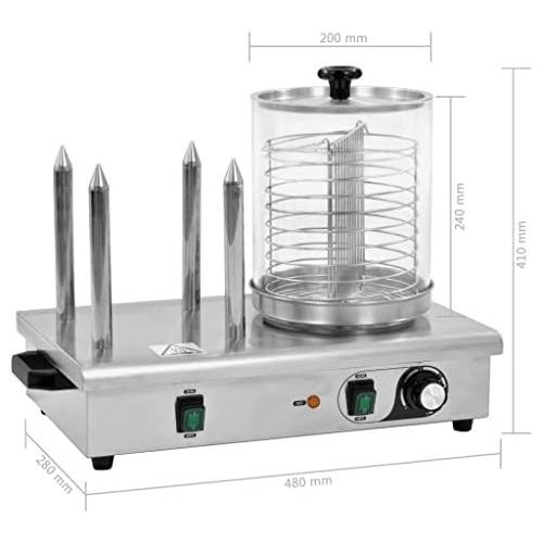  vidaXL Glaszylinder Wuerstchenwarmer Bockwurstwarmer Hot Dog Maker Ersatzglas