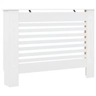 vidaXL 2X Radiator Cover Heater Heating Covers Storage Cabinet Shelf Organizer Home Decor Interior Living Room Office White 44.1 MDF