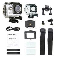 Sport Camera 1080P Full HD Waterproof Underwater Camera VideoPro WiFi Control with 170° Wide-angle Lens 16MP and Mounting Accessories Kit Silver