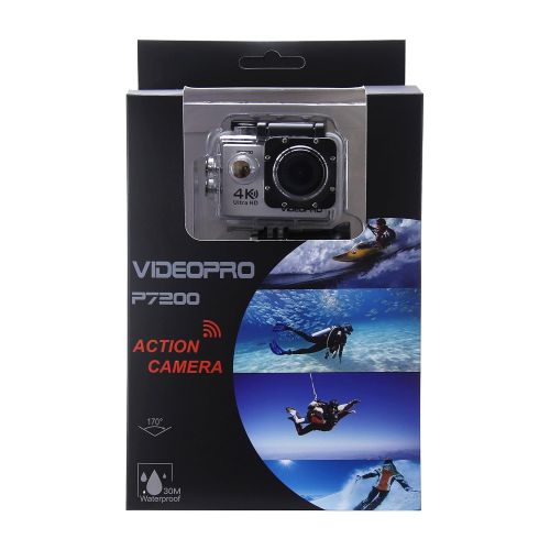  Sport Camera 1080P Full HD Waterproof Underwater Camera VideoPro WiFi Control with 170° Wide-angle Lens 16MP and Mounting Accessories Kit Silver