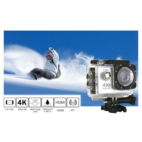  Sport Camera 1080P Full HD Waterproof Underwater Camera VideoPro WiFi Control with 170° Wide-angle Lens 16MP and Mounting Accessories Kit Silver