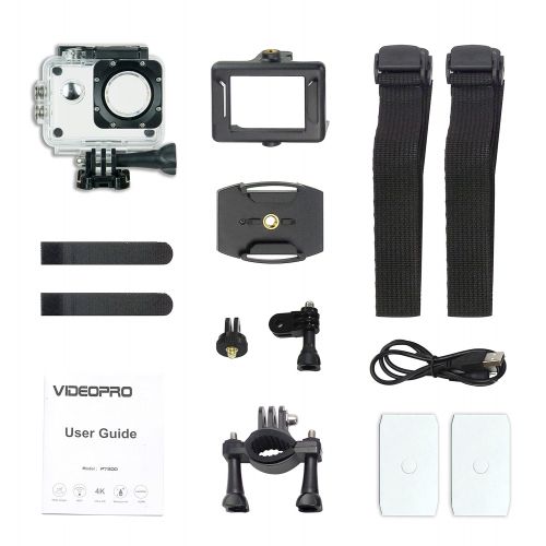  Sport Camera 1080P Full HD Waterproof Underwater Camera VideoPro WiFi Control with 170° Wide-angle Lens 16MP and Mounting Accessories Kit Silver