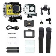 Sport Camera 1080P Full HD Waterproof Underwater Camera VideoPro WiFi Control with 170° Wide-angle Lens 16MP and Mounting Accessories Kit Yellow