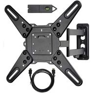 [아마존베스트]VideoSecu ML531BE TV Wall Mount for Most 27-55 LED LCD Plasma Flat Screen Monitor up to 88 lb VESA 400x400 with Full Motion Swivel Articulating 20 in Extension Arm, HDMI Cable & Bu