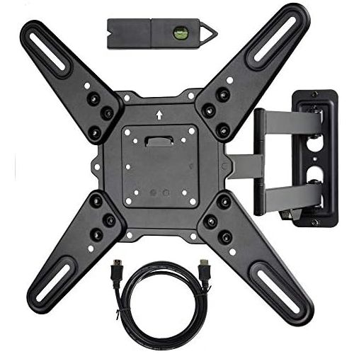  [아마존베스트]VideoSecu ML531BE TV Wall Mount for Most 27-55 LED LCD Plasma Flat Screen Monitor up to 88 lb VESA 400x400 with Full Motion Swivel Articulating 20 in Extension Arm, HDMI Cable & Bu