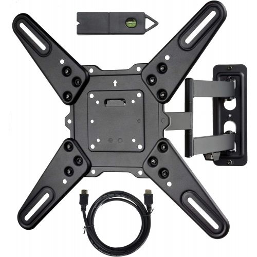  [아마존베스트]VideoSecu ML531BE TV Wall Mount for Most 27-55 LED LCD Plasma Flat Screen Monitor up to 88 lb VESA 400x400 with Full Motion Swivel Articulating 20 in Extension Arm, HDMI Cable & Bu