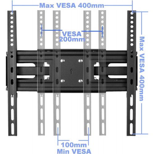  [아마존베스트]VideoSecu MW340B2 TV Wall Mount Bracket for most 32-65 Inch LED, LCD, OLED and Plasma Flat Screen TV, with Full Motion Tilt Swivel Articulating Dual Arms 14 Extend, up to VESA 400x