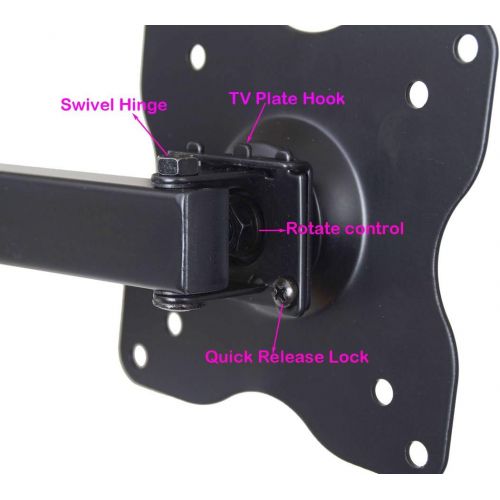  [아마존베스트]VideoSecu TV Wall Mount Monitor Bracket with Full Motion Articulating Tilt Arm 15 Extension for Most 27 30 32 35 37 39 40 LCD LED TVs with VESA 200x200 ML14B WS2